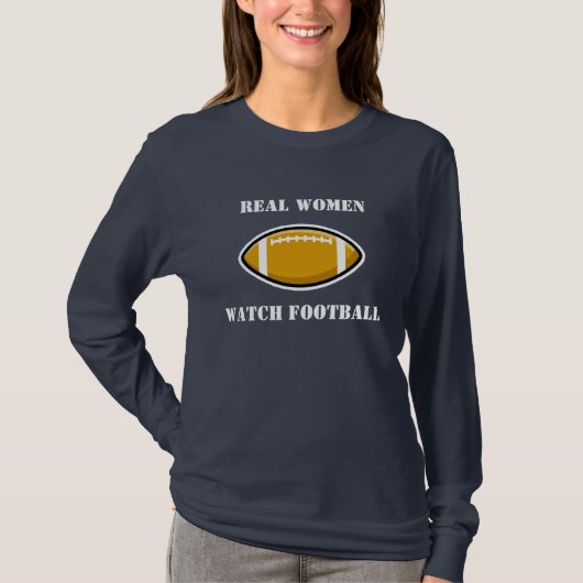 本当の女の腕時計のフットボールのTシャツ Tシャツ (正面)