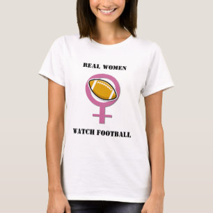 本当の女の腕時計のフットボール Tシャツ