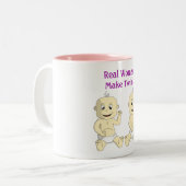 本当の女は双生児にコーヒー・マグをします ツートーンマグカップ (正面左)