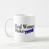 本当の女は双生児を作ります(青い) コーヒーマグカップ (左)