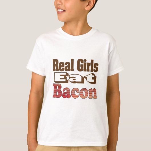 本当の女子はベーコンを食べる Tシャツ (正面)