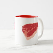 本当の女子は肉を食べる コーヒーマグ ツートーンマグカップ (正面右)