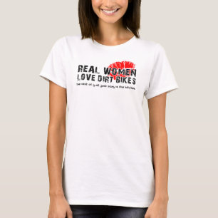 本当の女性はダートバイクを愛する おもしろダートバイク モトクロス Tシャツ