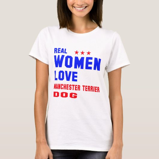 本当の女愛マンチェスターテリア犬 Tシャツ (正面)