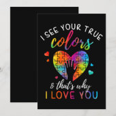 本当の姿が見える、パズルワールド 自閉症 招待状 (正面/裏面)