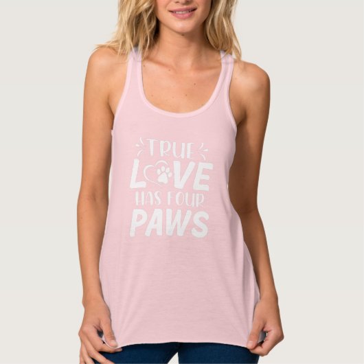 本当の愛は四本足 True Love Has Four Paws ドッグオーナー タンクトップ (正面)