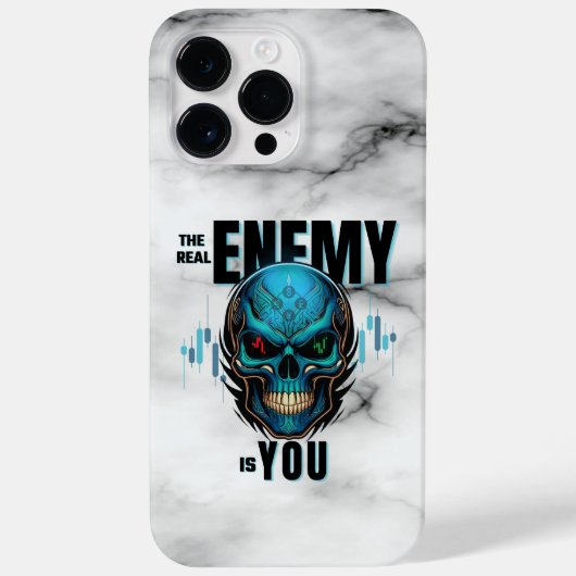 本当の敵は自分 – ブラックマーブルトレーダー Case-Mate iPhoneケース (裏面)