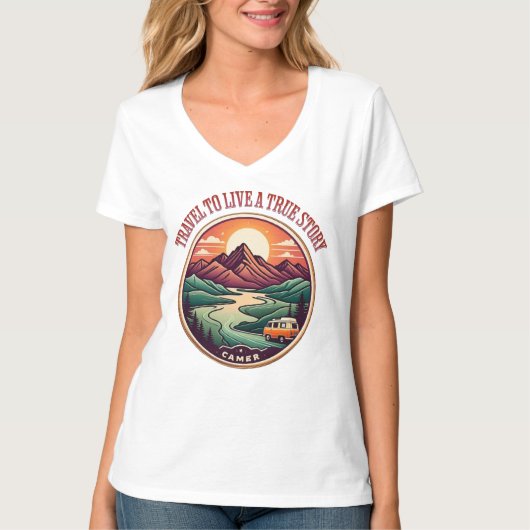 本当の旅のストーリーTシャツ - 偽りの旅にさよなら Tシャツ (正面)