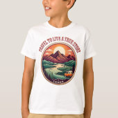 本当の旅のストーリーTシャツ - 偽りの旅はもうやめ Tシャツ (正面)