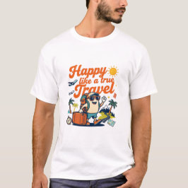 本当の旅行者のように幸せな冒険 Tシャツ