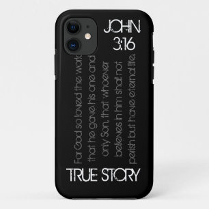 本当の物語の聖書の詩のジョンの3:16のiPhone 5の場合 iPhone 11 ケース