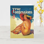 本当の物語Magからのヴィンテージの30年代の挨拶状 カード (黄色い花)