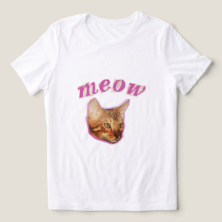 本当の猫が面白い – "にゃー" メメデザイン – 笑える猫 トライブレンドＴシャツ