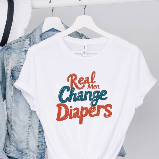 本当の男はおむつを替える おもしろい新米パパ 父の日ギフト Tシャツ