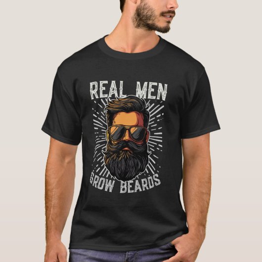 本当の男はひげを生やす Tシャツ (正面)