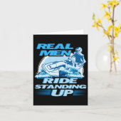 本当の男はスタンディングアップジェットスキーデザインに乗る カード (黄色い花)