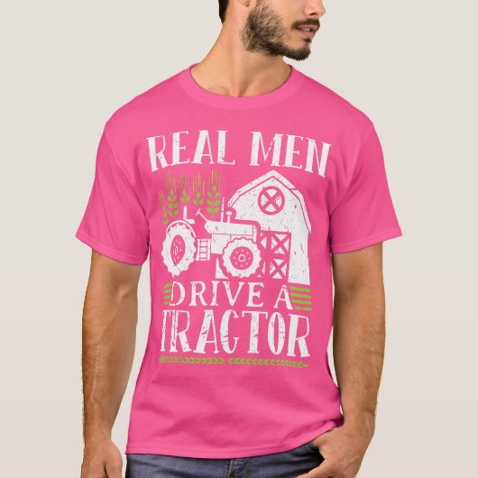 本当の男はトラクターを運転する Tシャツ (正面)