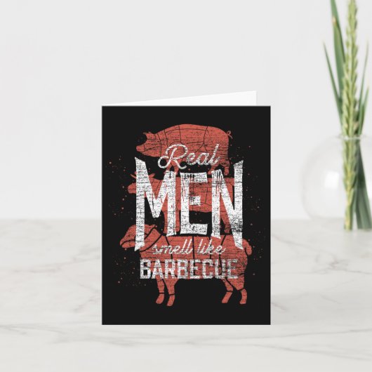 本当の男はバーベキュー スモークミートのにおい Men's Gift カード (正面)