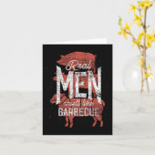 本当の男はバーベキュー スモークミートのにおい Men's Gift カード (黄色い花)