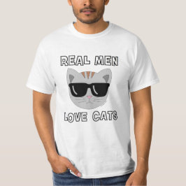 本当の男は猫が好き ネコ好き男性用Tシャツ Tシャツ