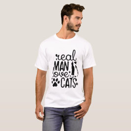 本当の男は猫が好き – 笑えるかわいい猫パパの名言 Tシャツ