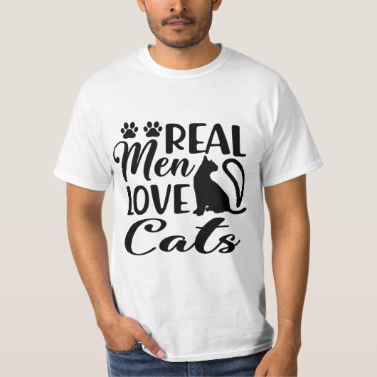 本当の男は猫が好き Tシャツ (正面)