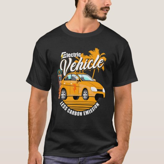本当の男性は電気自動車を運転する E-Car プラグイン トルク 3 Tシャツ (正面)