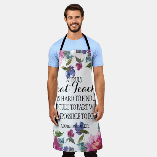 本当の素晴らし先生感謝のギフト エプロン (着用した状態)