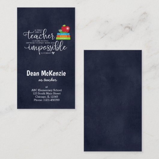 本当の素晴らし先生 名刺 (正面/裏面)