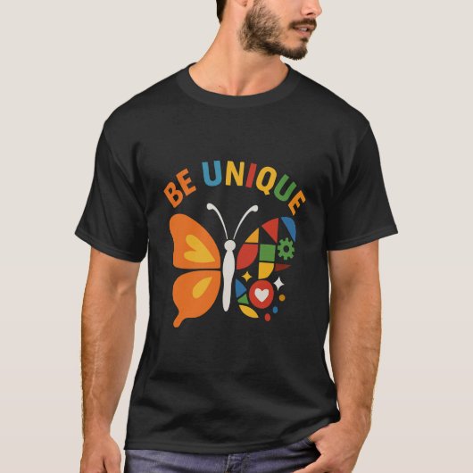 本当の自分を表現しようバタフライデザイン Tシャツ (正面)