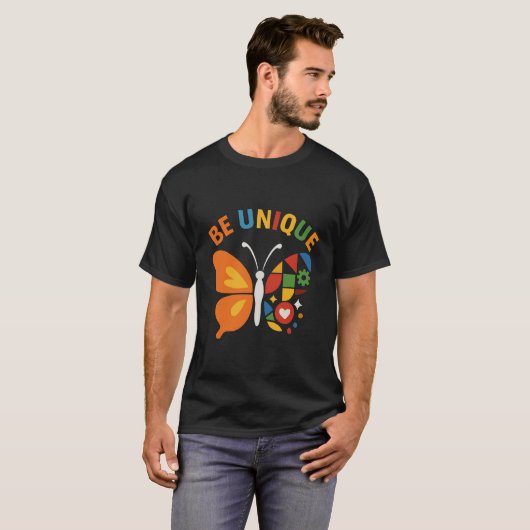 本当の自分を表現しようバタフライデザイン Tシャツ (正面フル)