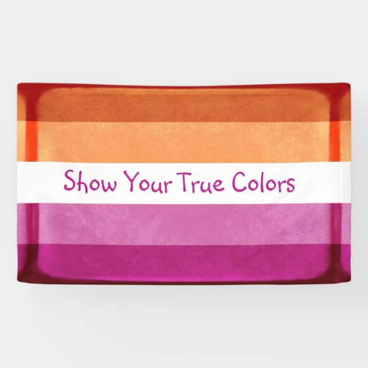 本当の色を表示する，レズビアン国旗の色 横断幕 (横)