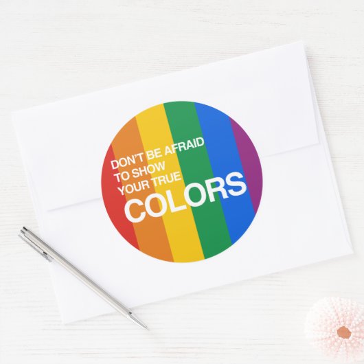 本当の色を見せることを恐れてはいけない ラウンドシール (封筒)