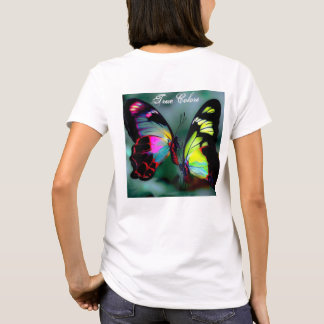 本当の色、バタフライTシャツ Tシャツ