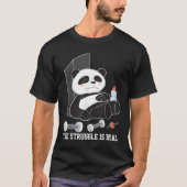 本当の闘争は怠惰なパンダ Tシャツ (正面)