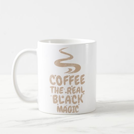 本当の黒魔術 コーヒー 面白い カフェイン中毒者 コーヒーマグカップ (左)