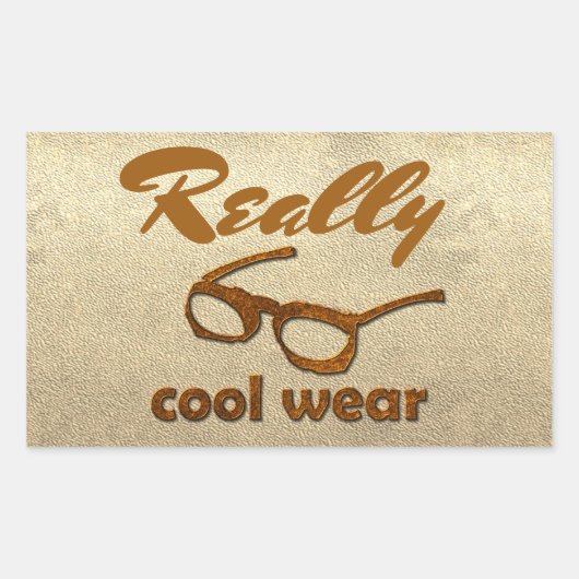 本当クール衣服光沢のある外観 長方形シール (正面)