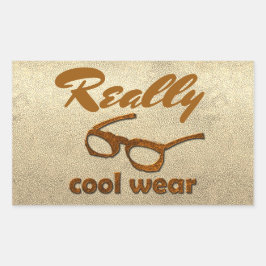 本当クール衣服光沢のある外観 長方形シール