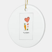 本当愛、エンドウ豆およびにんじん セラミックオーナメント (左)