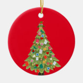本愛好家ハッピードリームクリスマスツリーおもしろい セラミックオーナメント (正面)