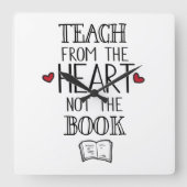 本教えのハートからではなく先生 スクエア壁時計 (正面)