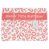 本文： 70誕生日サンゴの年齢番号書式 ラージペーパーバッグ (正面)