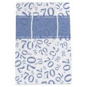 本文： 70誕生日青70パターン ミディアムペーパーバッグ (裏面)