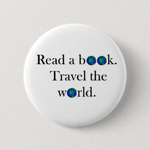 本旅行に世界を読んで下さい 缶バッジ