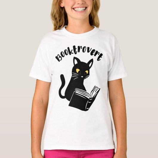 本書付き本通り猫 Tシャツ (正面)
