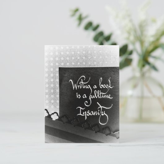 本書作家宣言の白黒 ポストカード (スタンド正面)