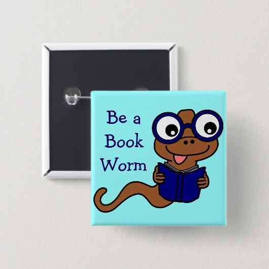 本月を読んで下さい: 本みみずがあって下さい 缶バッジ (正面&裏面)