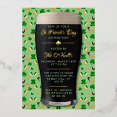本格アイリッシュギネスビアジョッキ Saint Patrick's Day パーティー 箔招待状 (正面)