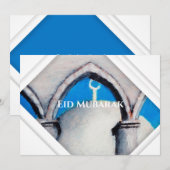 本格オイルパステル画イスラムグリーティングカード 招待状 (正面/裏面)