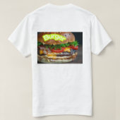 本格ハンバーガー写真 - 美味しそうなリアルな食べ物の画像 Tシャツ (デザイン裏面)